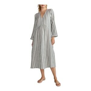 Haven Well Within Organic Cotton Gauze Caftan‎ Striped Dress Oversized Size XS
